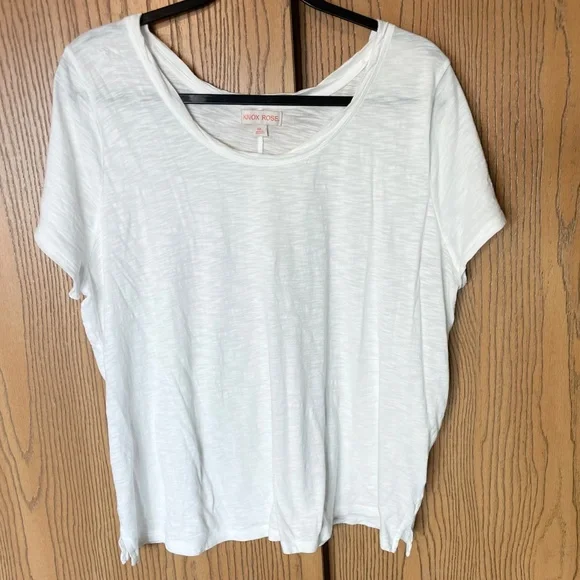 KNOX ROSE WOMEN’S ULTRA LIGHTWEIGHT WHITE SHORT SLEEVE T-SHIRT SIZE XXL - Picture 2 of 4